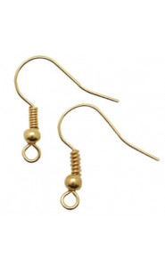 DQ Metal Fishook earwire 20mm Gold